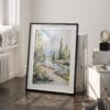 03 - Fairbanks Alaska Watercolor Art - Digital Downloads - Frame Standing on floor.jpg
