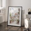 03 - Florence Cathedral Watercolor Art - Digital Downloads - Frame Standing on floor.jpg