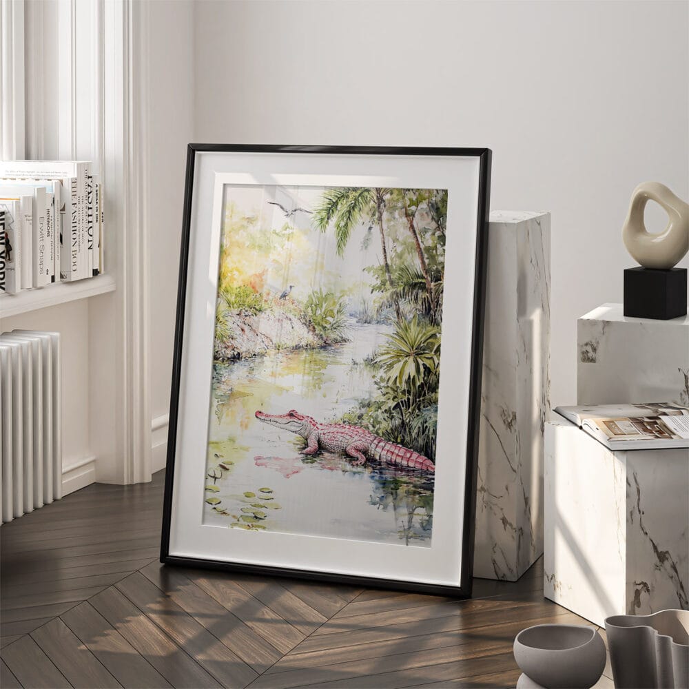 03 - Floride Everglades Watercolor Art - Digital Downloads - Frame Standing on floor.jpg 03 - Floride Everglades Watercolor Art - Digital Downloads - Frame Standing on floor.jpg