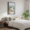 03 - Framed Adirondack Mountains Watercolor Canvas Print - Bedroom.jpg