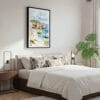 03 - Framed Algarve Beach Watercolor Canvas Print - Bedroom.jpg