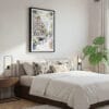 03 - Framed Amsterdam - Grachtengordel Boat - Watercolor Canvas Print - Bedroom.jpg