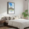 03 - Framed Angkor Wat Cambodia Watercolor Canvas Print - Bedroom.jpg