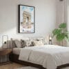 03 - Framed Arc De Triomphe Watercolor Canvas Print - Bedroom.jpg