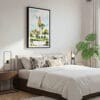 03 - Framed Balboa Park California Tower Watercolor Canvas Print - Bedroom.jpg