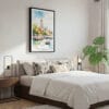 03 - Framed Bangkok Wat Arun Watercolor Canvas Print - Bedroom.jpg