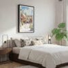 03 - Framed Barcelona Park Guell - Watercolor Canvas Print - Bedroom.jpg