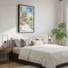 03 - Framed Barcelona Sagrada Familia - Watercolor Canvas Print - Bedroom.jpg