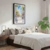 03 - Framed Barcelona Watercolor Canvas Print - Bedroom.jpg