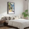 03 - Framed Batu Caves Watercolor Canvas Print - Bedroom.jpg