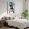 03 - Framed Beijing Forbidden City Watercolor Canvas Print - Bedroom.jpg