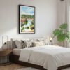 03 - Framed Bern Switzerland Watercolor Canvas Print - Bedroom.jpg