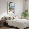 03 - Framed Bogota Colombia Watercolor Canvas Print - Bedroom.jpg