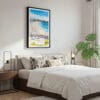 03 - Framed Bondi Beach Watercolor Canvas Print - Bedroom.jpg
