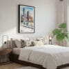 03 - Framed Boston Harbor Watercolor Canvas Print - Bedroom.jpg