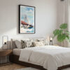 03 - Framed Boston Zakim Bridge Watercolor Canvas Print - Bedroom.jpg