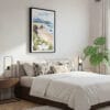 03 - Framed Cannon Beach Oregon Watercolor Canvas Print - Bedroom.jpg