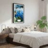 03 - Framed Capri Italy Watercolor Canvas Print - Bedroom.jpg