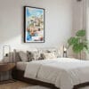 03 - Framed Cascais Portugal Watercolor Canvas Print - Bedroom.jpg
