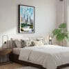 03 - Framed Chicago Millennium Park Watercolor Canvas Print - Bedroom.jpg