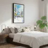 03 - Framed Chicago The Bean Cloud Gate Watercolor Canvas Print - Bedroom.jpg