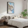03 - Framed Cinque Terre Watercolor Canvas Print - Bedroom.jpg