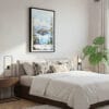 03 - Framed Crater Lake National Park Watercolor Canvas Print - Bedroom.jpg