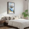 03 - Framed Crater Lake Watercolor Canvas Print - Bedroom.jpg