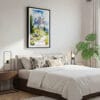03 - Framed Dolomites Hiking Watercolor Canvas Print - Bedroom.jpg