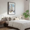 03 - Framed Flatiron - Watercolor Canvas Print - Bedroom.jpg