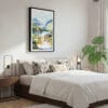 03 - Framed Glacier National Park Watercolor Canvas Print - Bedroom.jpg