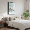 03 - Framed Hiroshima - Watercolor Canvas Print - Bedroom.jpg