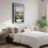03 - Framed Houston Texas Watercolor Canvas Print - Bedroom.jpg