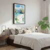 03 - Framed La Jolla Beach Watercolor Canvas Print - Bedroom.jpg