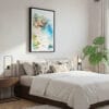 03 - Framed La Jolla Coast Watercolor Canvas Print - Bedroom.jpg