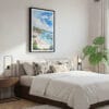 03 - Framed Laguna Beach Coast Watercolor Canvas Print - Bedroom.jpg