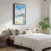 03 - Framed Laguna Beach Watercolor Canvas Print - Bedroom.jpg