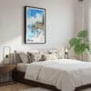 03 - Framed Lake Garda Italy Watercolor Canvas Print - Bedroom.jpg
