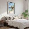 03 - Framed Lake Tahoe Cabin Watercolor Canvas Print - Bedroom.jpg