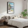 03 - Framed Lake Tahoe Watercolor Canvas Print - Bedroom.jpg