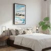 03 - Framed Los Angeles Waterfront Homes Watercolor Canvas Print - Bedroom.jpg