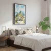 03 - Framed Machu Picchu Watercolor Canvas Print - Bedroom.jpg