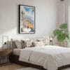03 - Framed Madeira Funchal - Watercolor Canvas Print - Bedroom.jpg