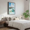 03 - Framed Maldives Watercolor Canvas Print - Bedroom.jpg