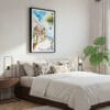 03 - Framed Mallorca Spain Watercolor Canvas Print - Bedroom.jpg