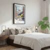03 - Framed Manhattan Bridge - Watercolor Canvas Print - Bedroom.jpg