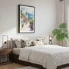 03 - Framed Medellin Old Town Watercolor Canvas Print - Bedroom.jpg