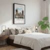 03 - Framed Mexico Metropolitan Cathedral Watercolor Canvas Print - Bedroom.jpg