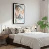 03 - Framed Miami Florida Sunset Watercolor Canvas Print - Bedroom.jpg