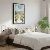 03 - Framed Napa Valley Vineyard Watercolor Canvas Print - Bedroom.jpg